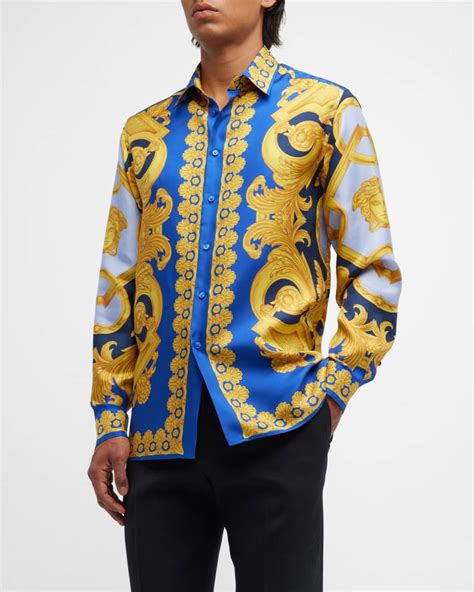 mens blue versace shirt|1st copy Versace shirt men.